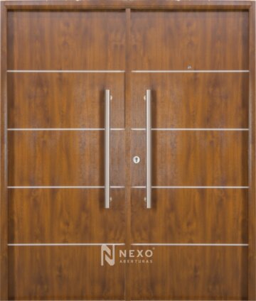 Puerta Doble Lisa con Detalles NEXO Deluxe wood - Nogal, 1.76m X 2.05m