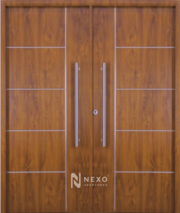 Puerta Doble 5 Tableros NEXO Deluxe wood - Nogal, 1.76m X 2.05m