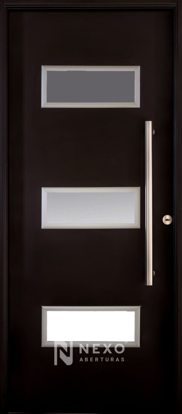 Puerta Lisa con 3 Vidrios NEXO Galva