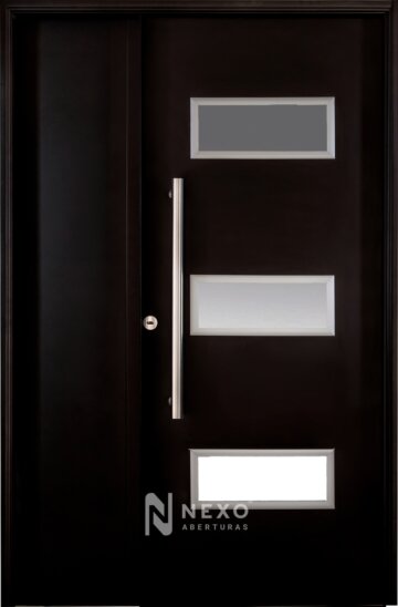 Puerta y Media Lisa con 3 Vidrios NEXO Galva