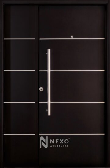 Puerta y Media Lisa con Detalles de Aluminio NEXO Galva
