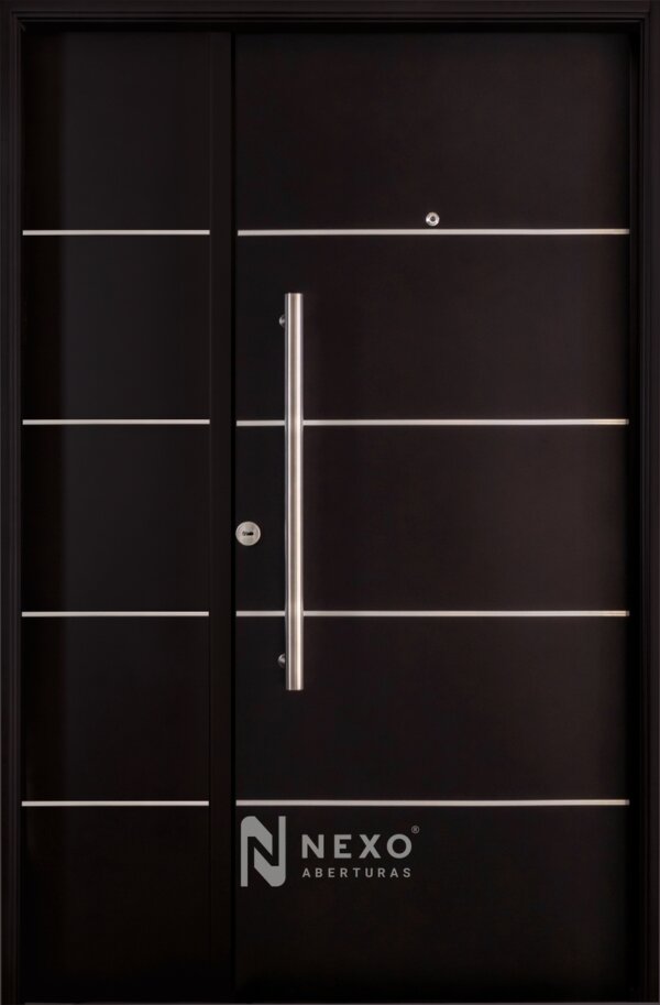Puerta y Media Lisa con Detalles de Aluminio NEXO Galva
