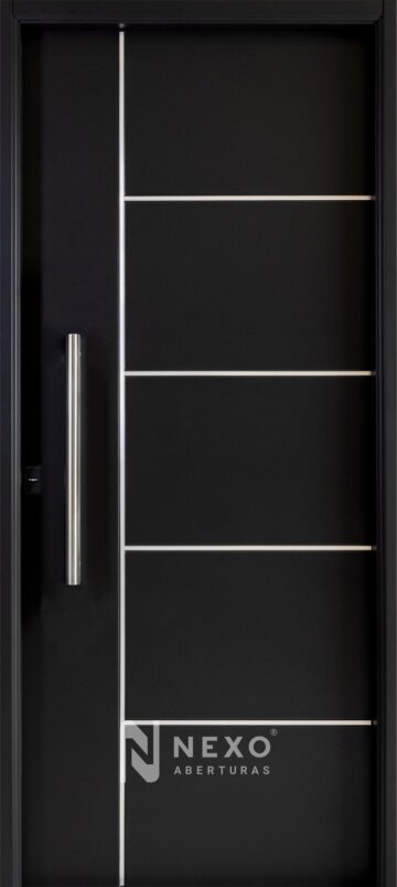 Puerta 5 Tableros NEXO Semipremium - Negro, 0.88m X 2.05m