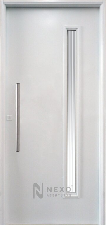 Puerta Lisa con Vidrio Lateral NEXO Semipremium - Blanco, 0.88m X 2.05m